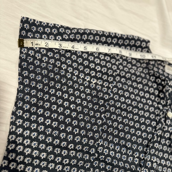 Women L/XL Cotton Boxy Lightweight navy blue Repeat Oval Abstract Pattern Blouse - Picture 5 of 15